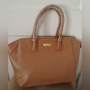 Joy & Iman Tan Leather Handbag